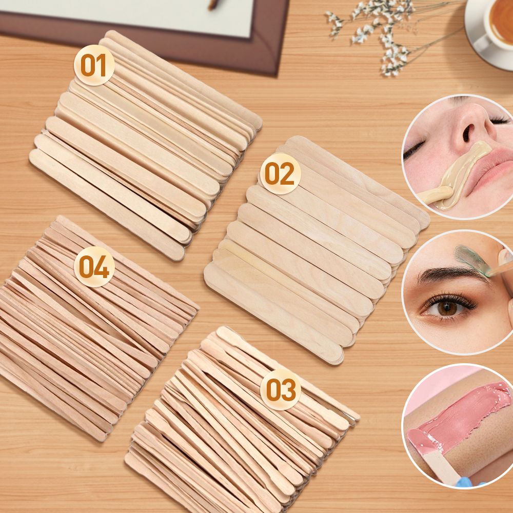 Hair Wax Stick - 500/200/100 Adet Ahşap Epilasyon Sopa Yüz